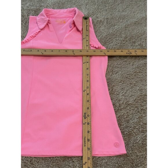 LILLY PULITZER SIZE XXS LUXLETIC MARTINA POLO TOP *HAVANA PINK* UPF 50+ - Picture 10 of 13